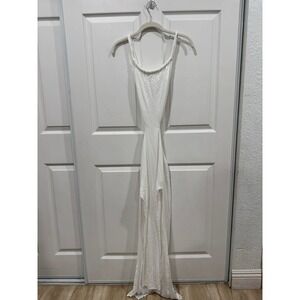 Indah White Maxi Dress S Small Sleeveless Tie Back Cutout‎ Beach Vacation